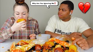 IGNORING MY BOYFRIEND PRANK SEAFOOD BOIL MUKBANG [upl. by Annoval]