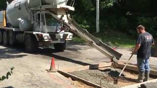 Cement Mixer Truck Pouring Concrete Pad [upl. by Maribeth494]