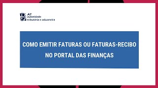 Como emitir faturasrecibos no Portal das Finanças [upl. by Nico88]