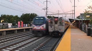 Amtrak amp NJ Transit High Speed Northeast Corridor Trains  Princeton Junction 9519 [upl. by Arabella6]