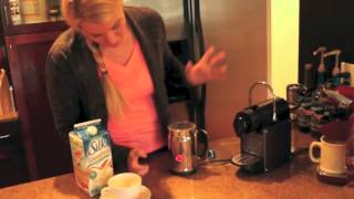 Nespresso Aeroccino Plus Frother Review Frothing Almond Milk [upl. by Pyszka]